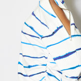 House of Holland Blue Ink Stripe Sweatshirt With Zip Detail