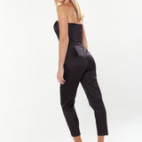 House Of Holland Satin Bandeau Jumpsuit In Black