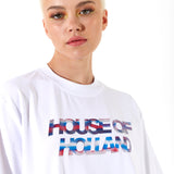 House of Holland Iridescent Transfer Printed T-Shirt in White