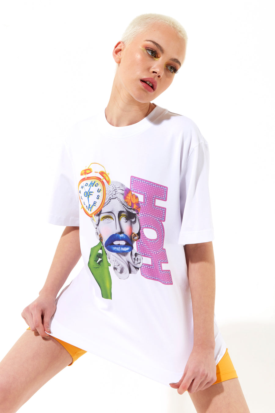 House of Holland UNISEX WHITE fun digital print, rhinestone t-shirt