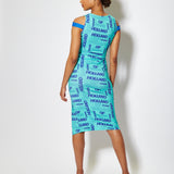House of Holland All Over Print Sleeveless Fitted Dress