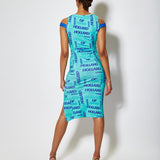 House of Holland All Over Print Sleeveless Fitted Dress