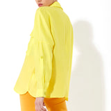House of Holland Oversized Yellow Shirt with Large Utility Pockets