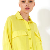 House of Holland Oversized Yellow Shirt with Large Utility Pockets