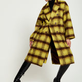 House Of Holland Mustard Check Coat