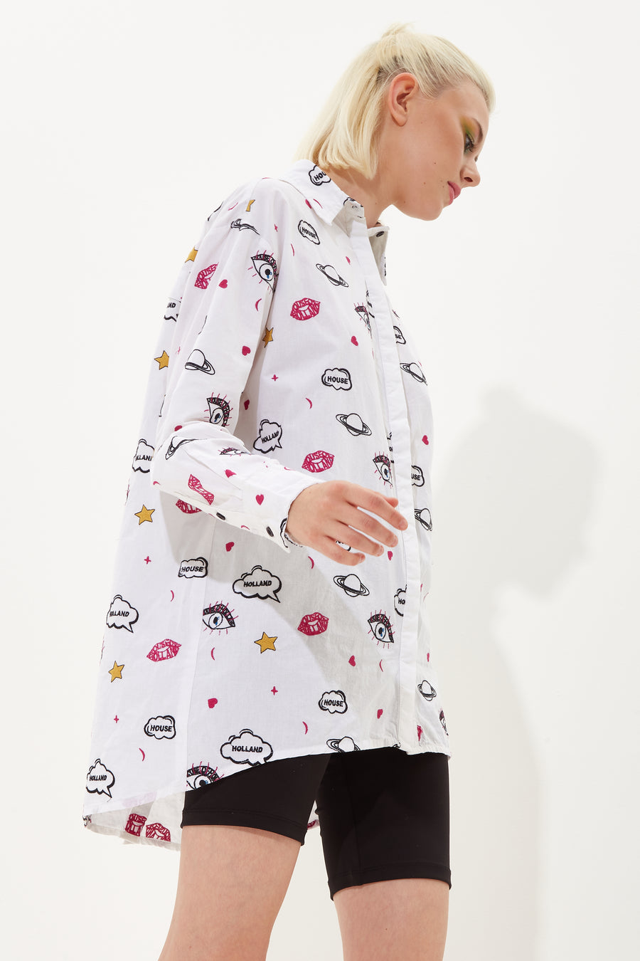 House of Holland embroidered shirt in white