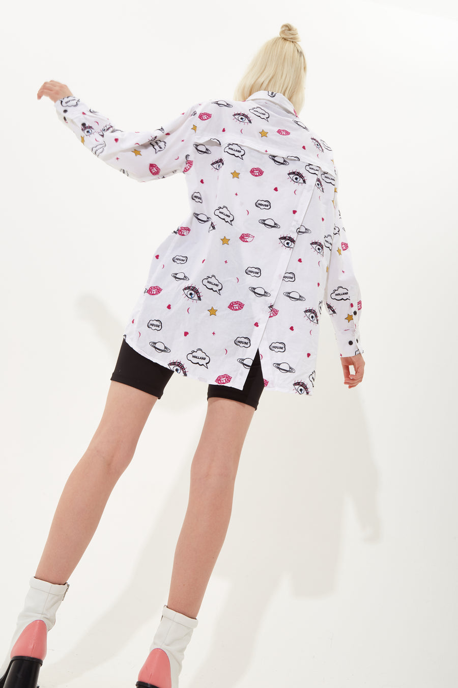 House of Holland embroidered shirt in white