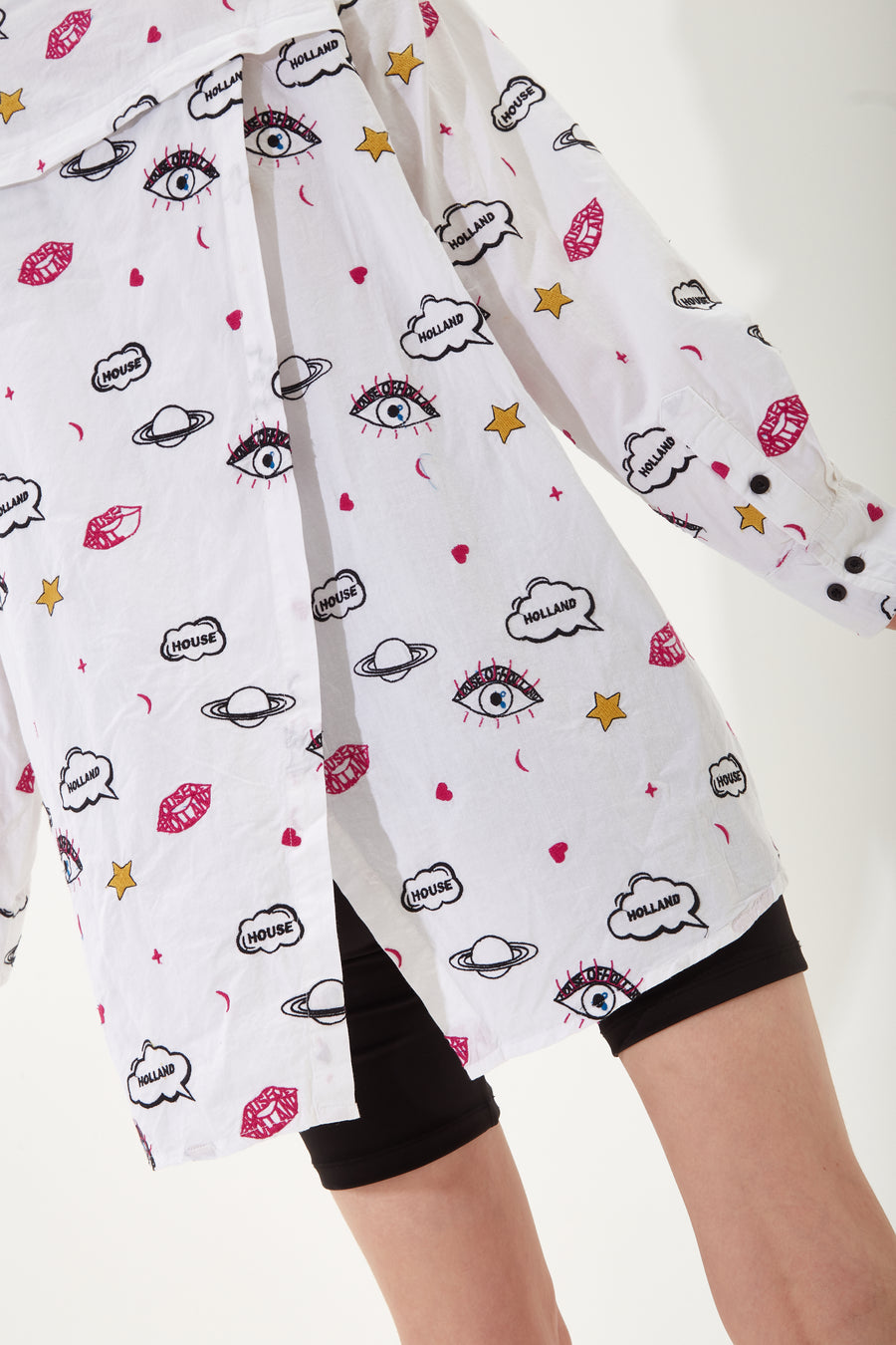 House of Holland embroidered shirt in white