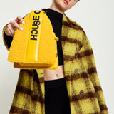 House Of Holland Abstract Shape Cross Body Bag In Teddy Mustard