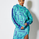 House of Holland All Over Blue Monogram Printed Hoodie