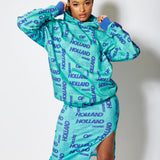 House of Holland All Over Blue Monogram Printed Hoodie