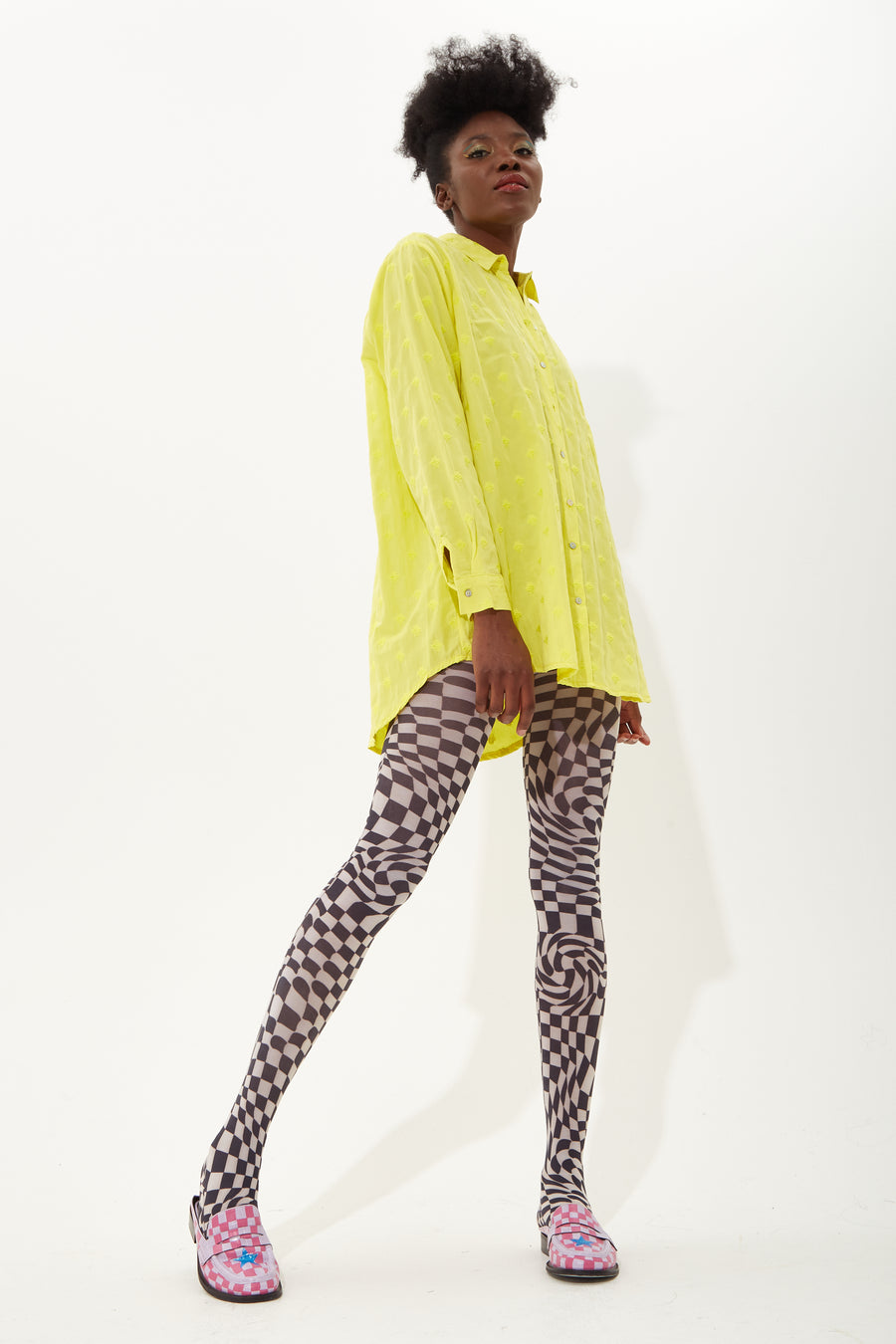 House of Holland yellow Jacquard shirt