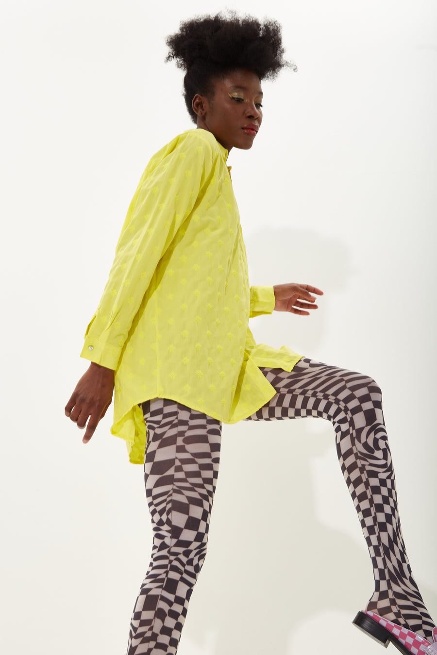 House of Holland yellow Jacquard shirt
