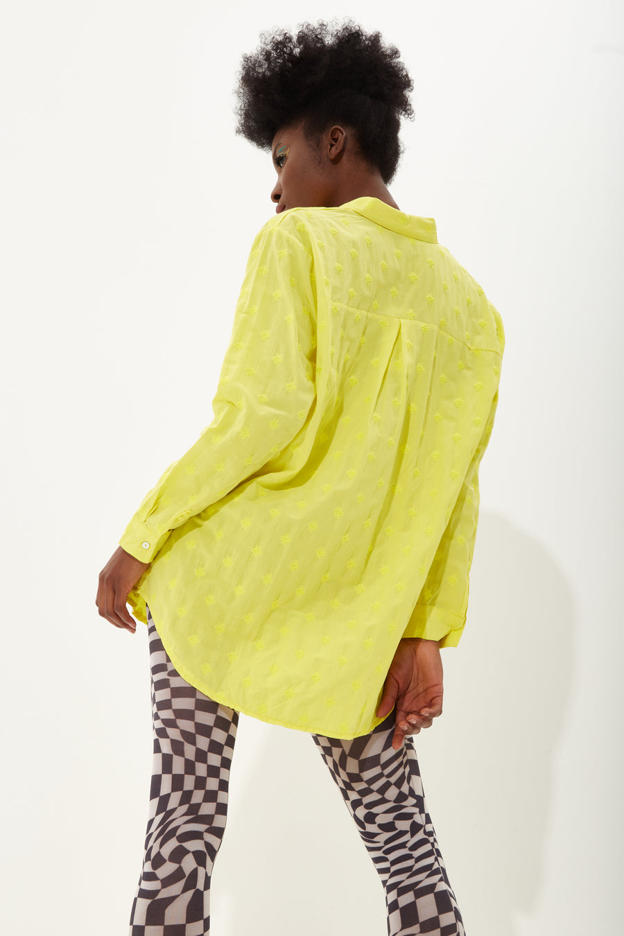 House of Holland yellow Jacquard shirt