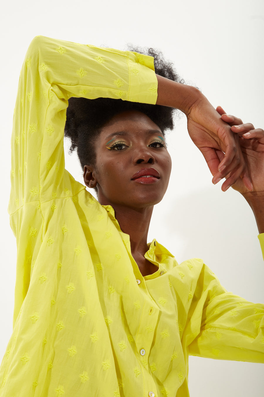 House of Holland yellow Jacquard shirt