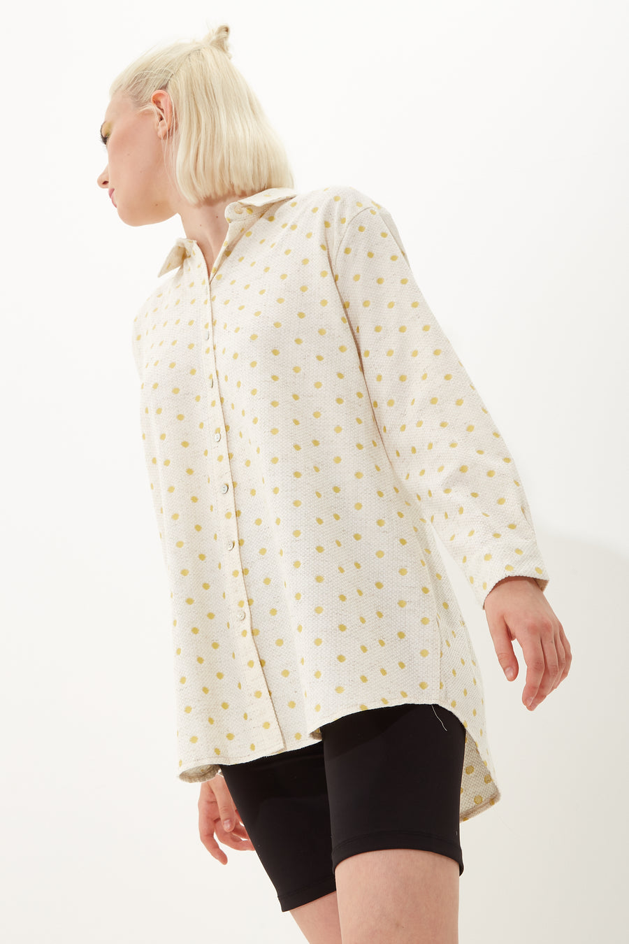 HOUSE OF HOLLAND WHITE JACQUARD SPOT SHIRT