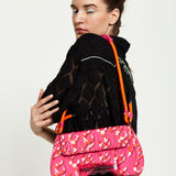 House Of Holland Saddle Pink Flame Bag With Quilted Logo