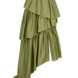 House Of Holland Khaki Frill Midi Skirt