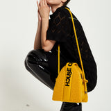 House Of Holland Abstract Shape Cross Body Bag In Teddy Mustard