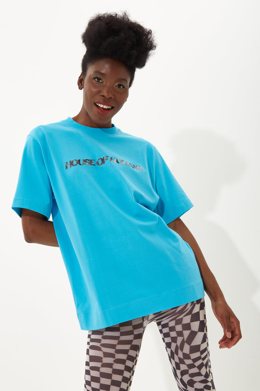 House Of Holland Sky Blue Transfer Printed T-shirt