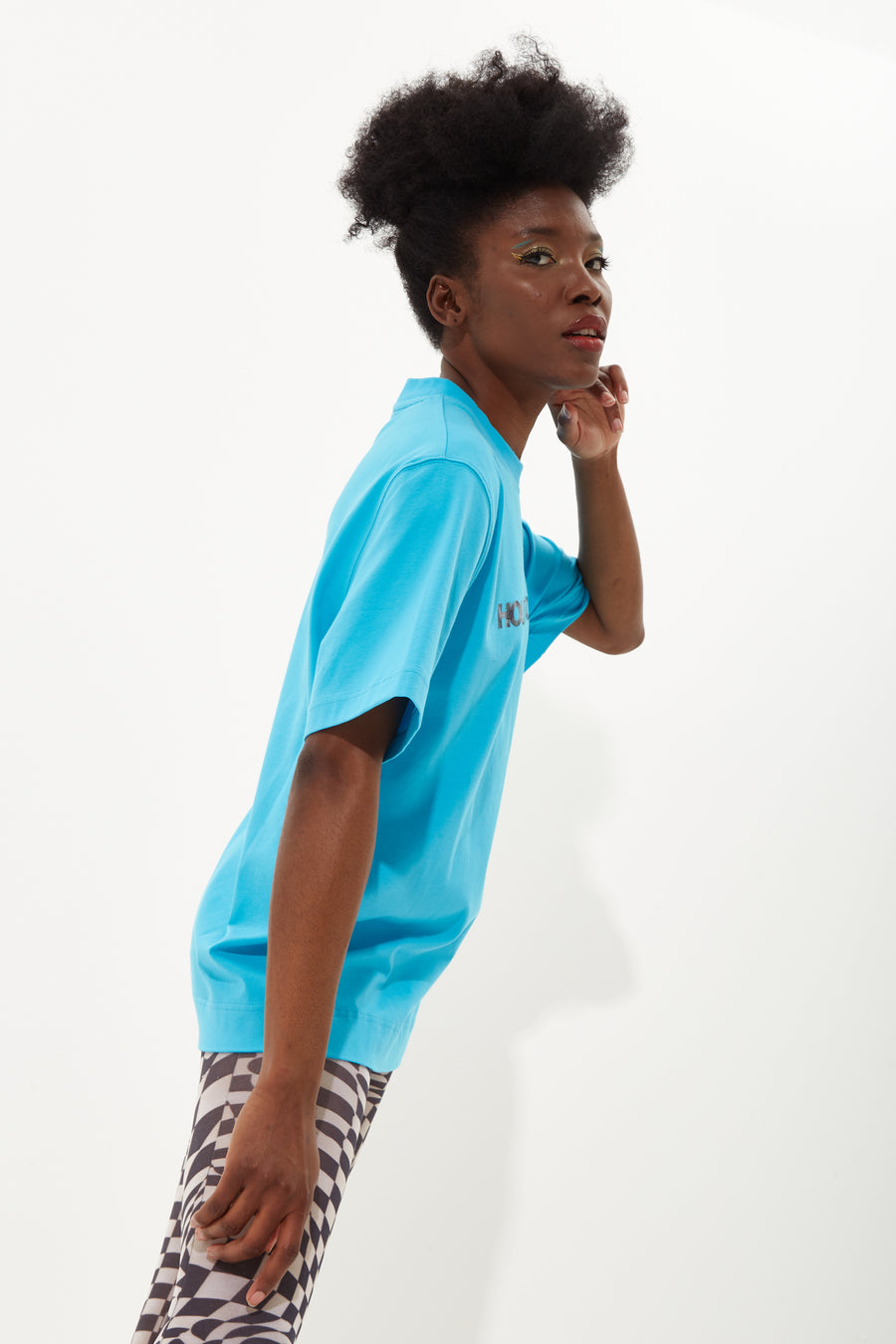 House Of Holland Sky Blue Transfer Printed T-shirt