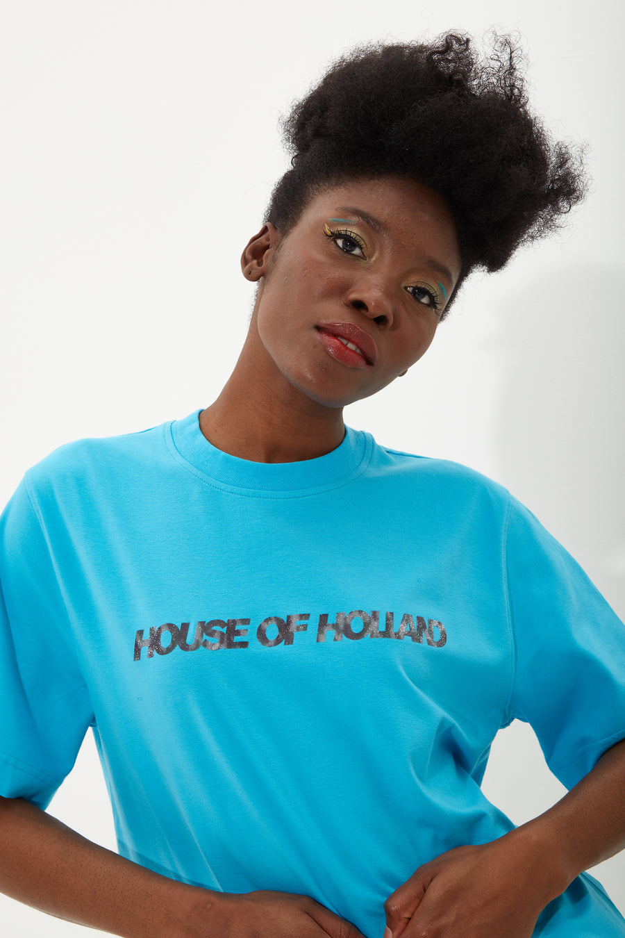 House Of Holland Sky Blue Transfer Printed T-shirt