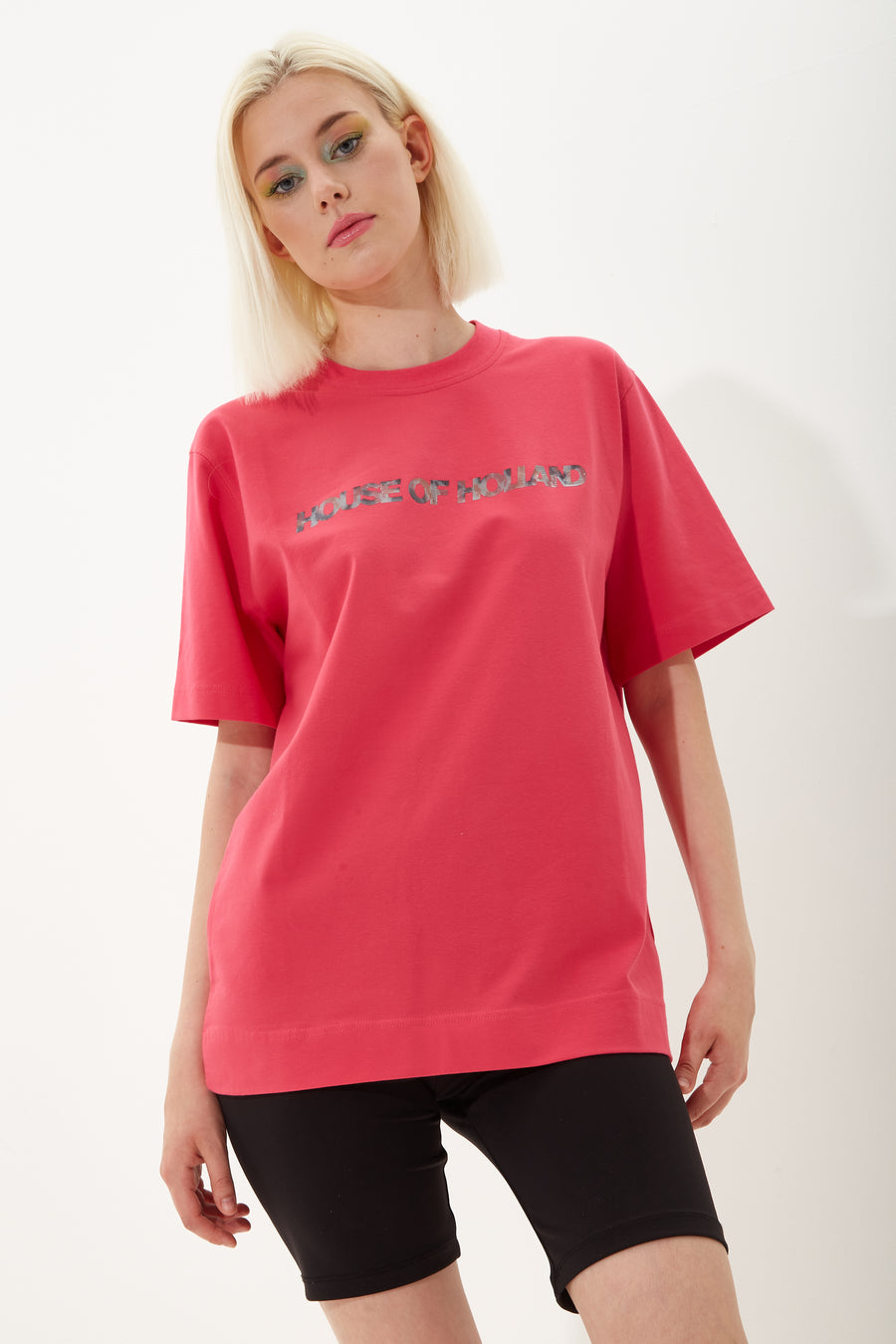 House of Holland Hot Pink Transfer Printed T-shirt