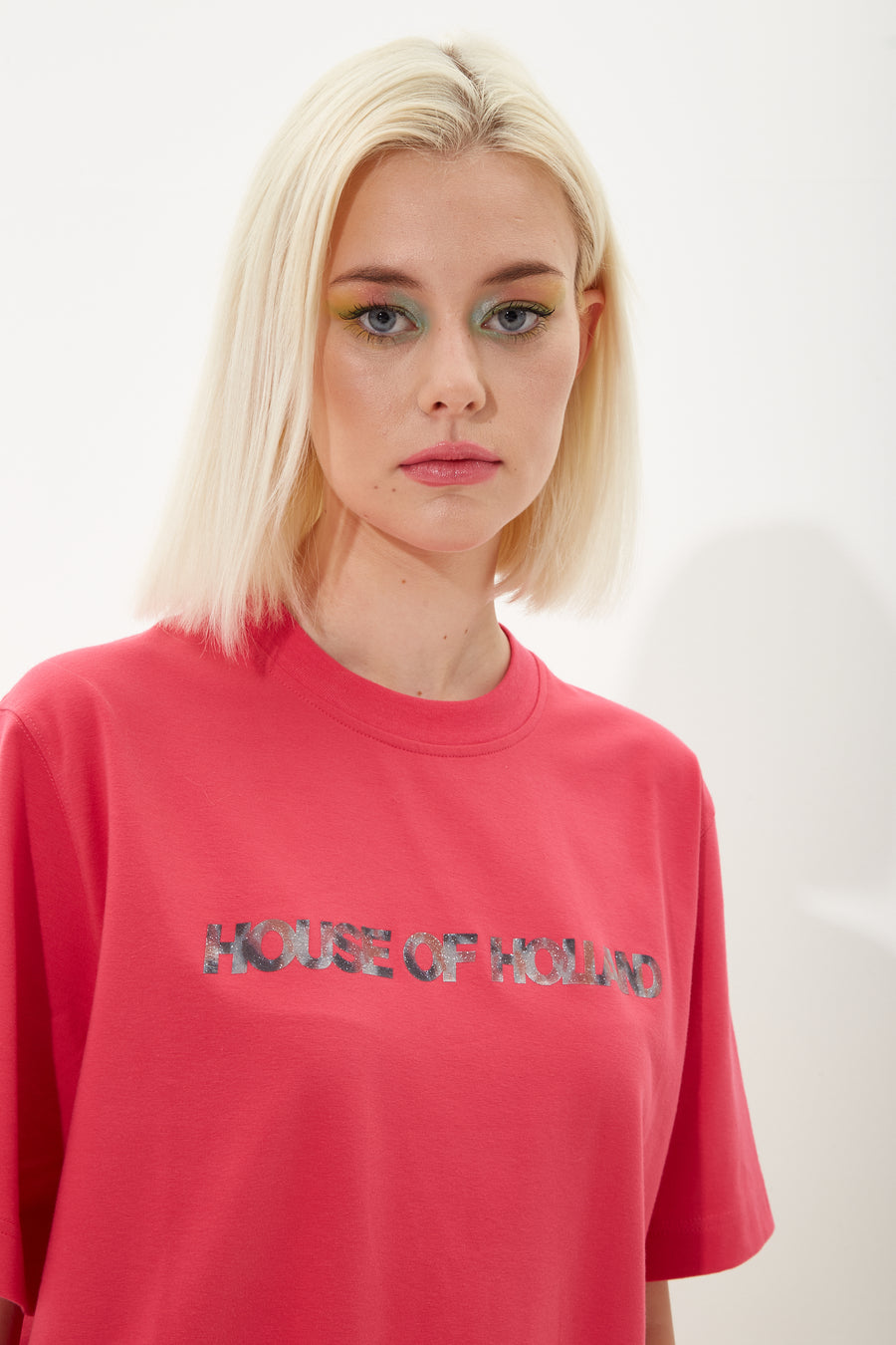 House of Holland Hot Pink Transfer Printed T-shirt