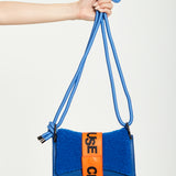 House Of Holland Cross Body Bag In Teddy Dark Blue And Orange