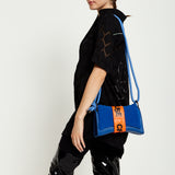 House Of Holland Cross Body Bag In Teddy Dark Blue And Orange