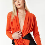 House Of Holland Draped Top In Orange