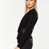 House Of Holland Draped Top In Black
