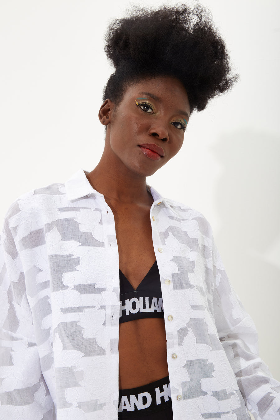 HOUSE OF HOLLAND WHITE JACQUARD SHIRT