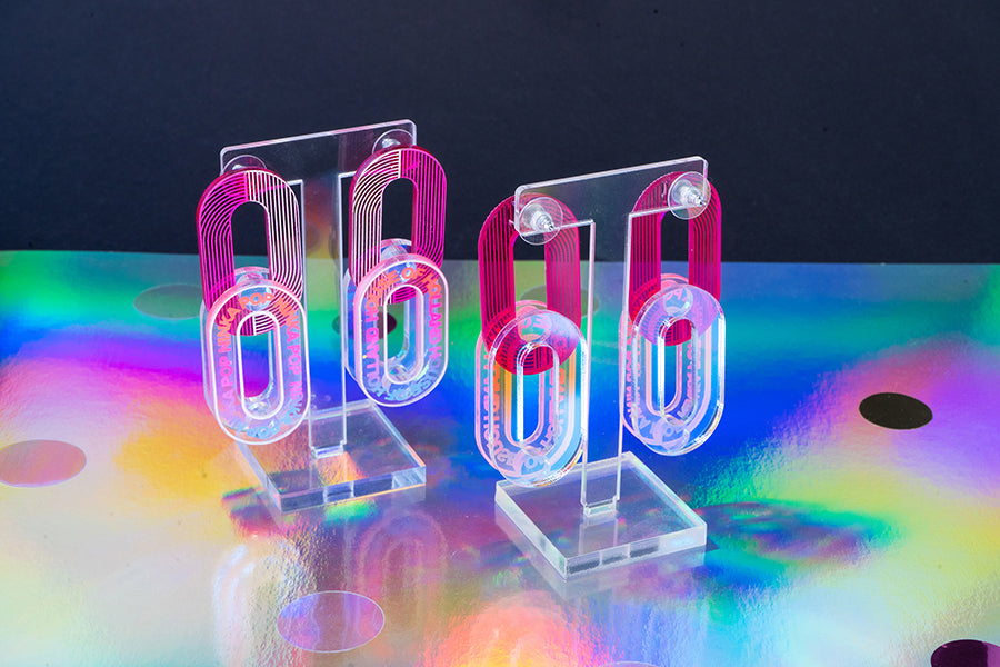 Pink dreamscape earrings