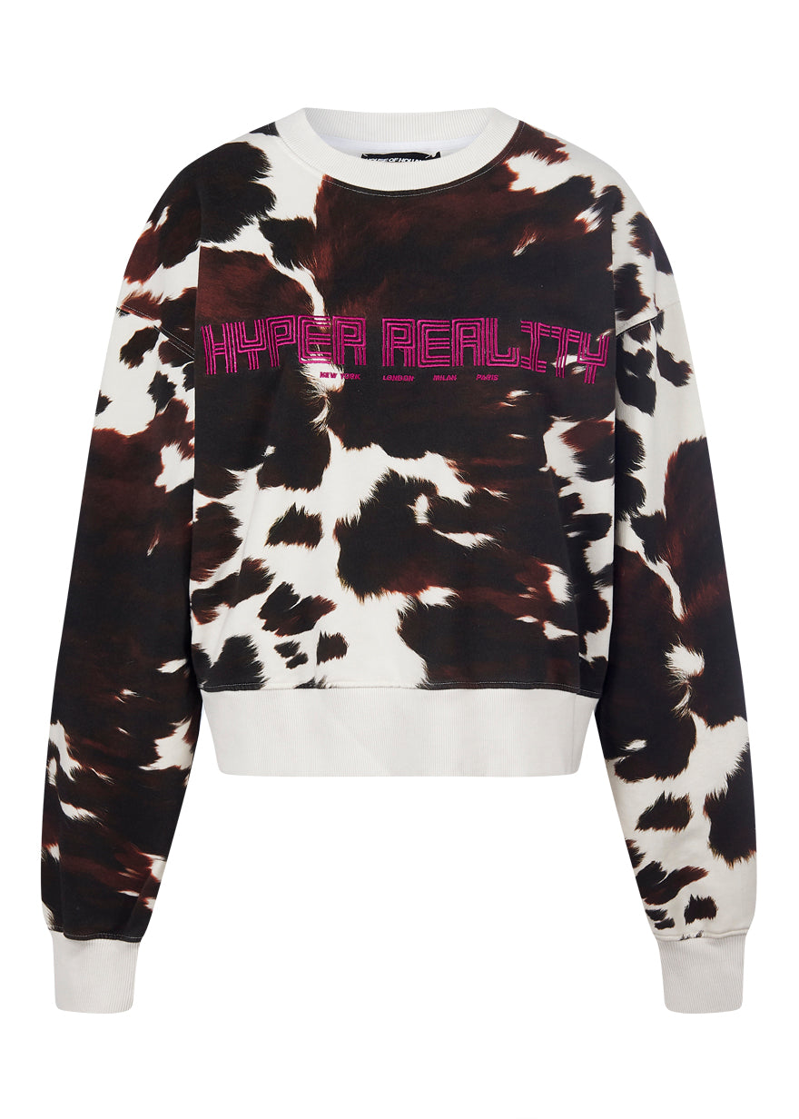 Brown Cow Print Sweatshirt