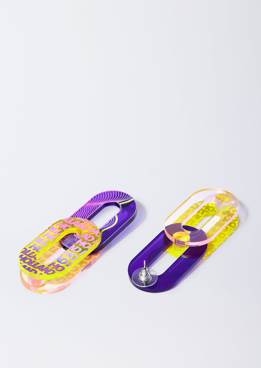 Purple and yellow dreamscape earrings