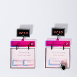 House of Holland Pink Retro Alarm Earrings