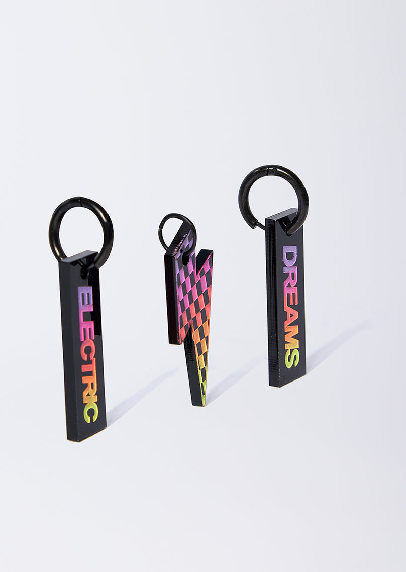 Black rainbow 'Electric Dreams' hoop set