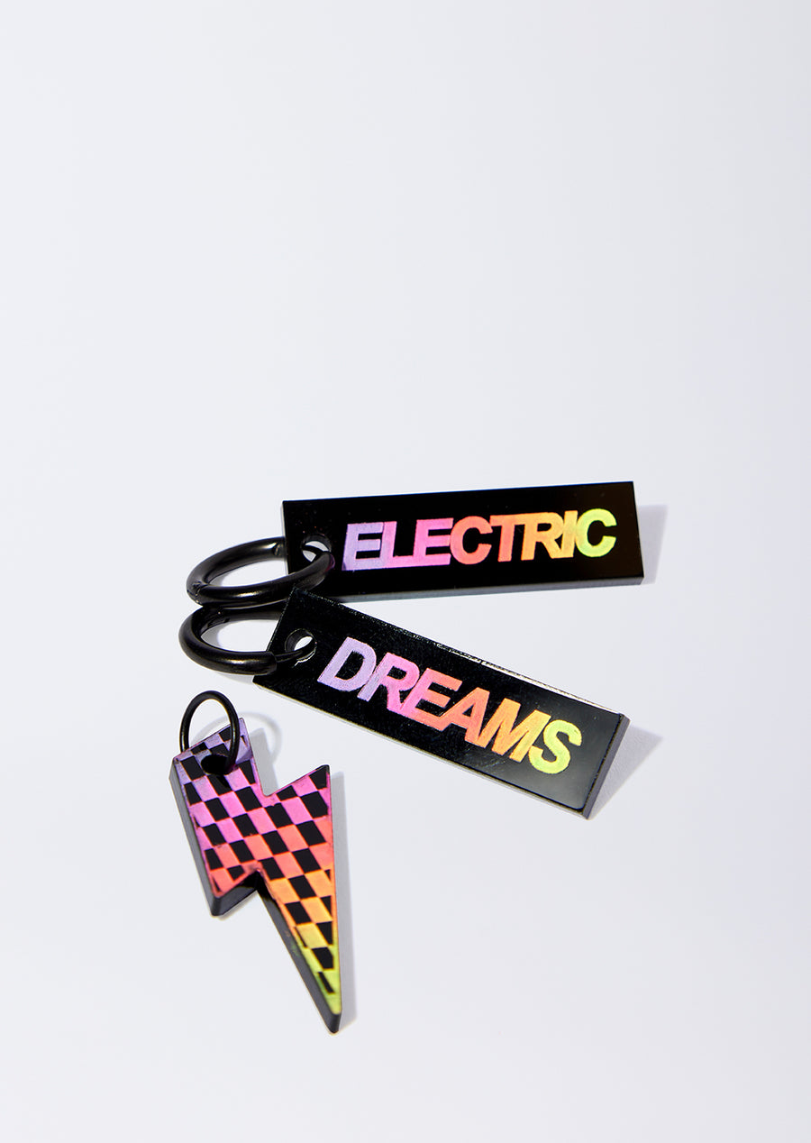Black rainbow 'Electric Dreams' hoop set