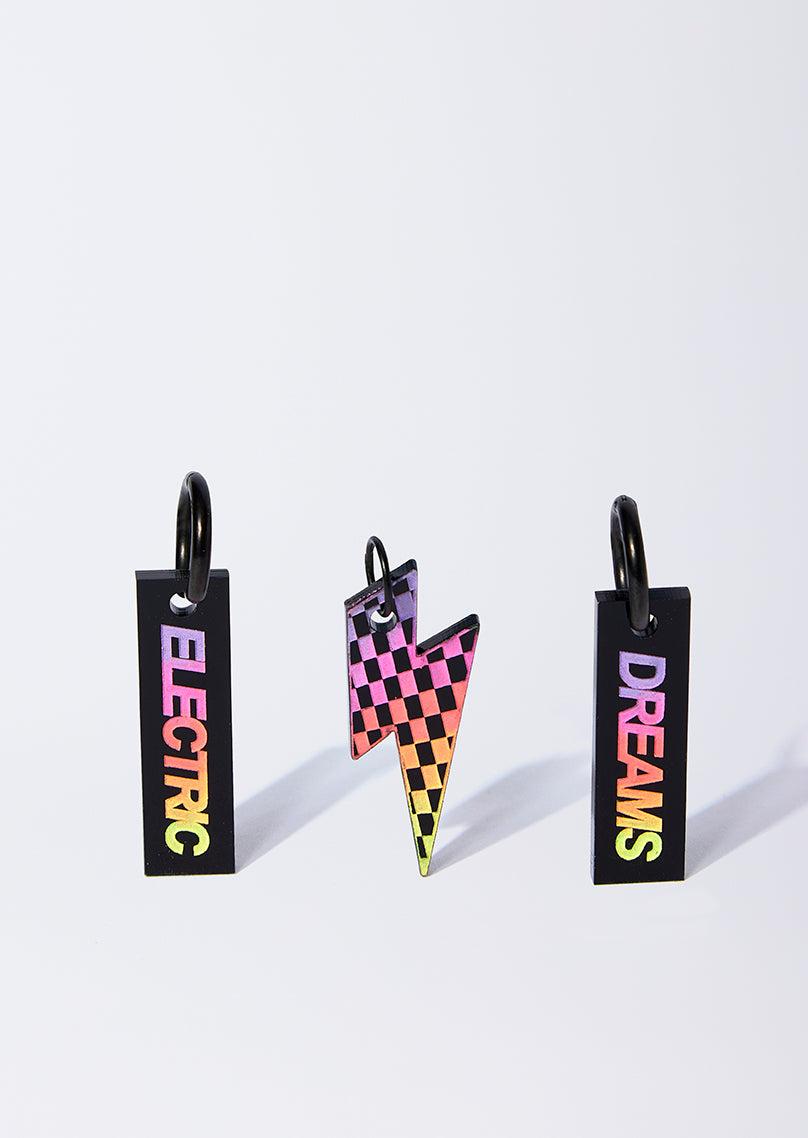Black rainbow 'Electric Dreams' hoop set