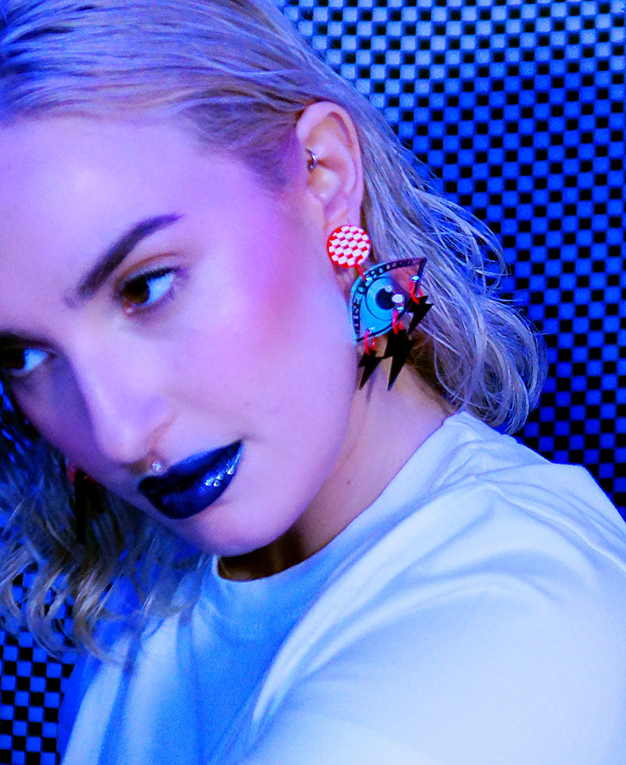 Red Electric Eye earrings
