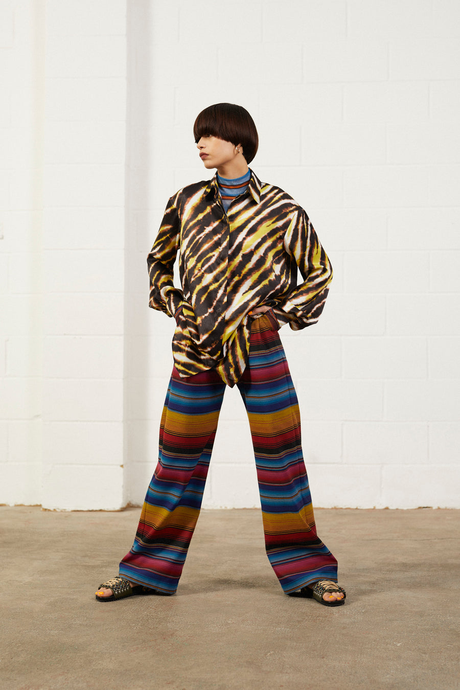 Pleated Wide Leg Trouser