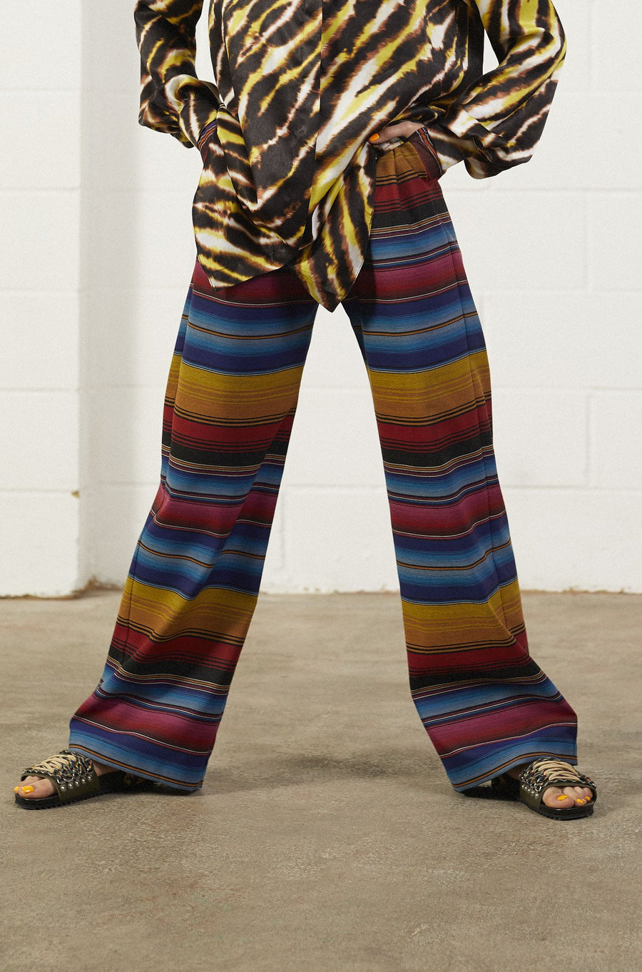 Pleated Wide Leg Trouser