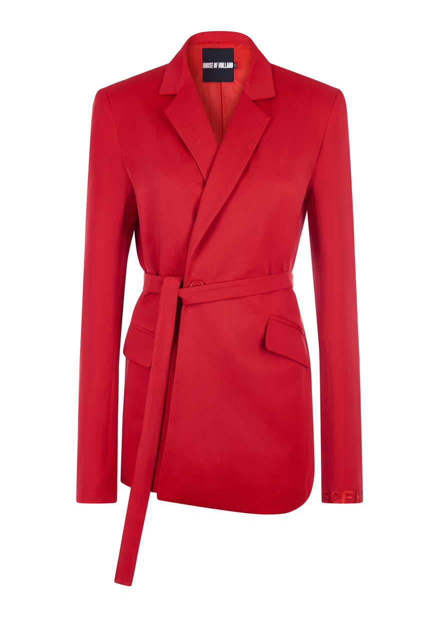 Red Tailored Suit Jacket