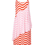 Red And Pink Wave Slip Dress