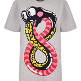 @hattiestewart 'Snake' Grey Graphic Tee by House of Holland