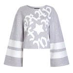 Grey 'Pray for Me' Cropped Sweatshirt by House of Holland