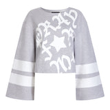 Grey 'Pray for Me' Cropped Sweatshirt by House of Holland