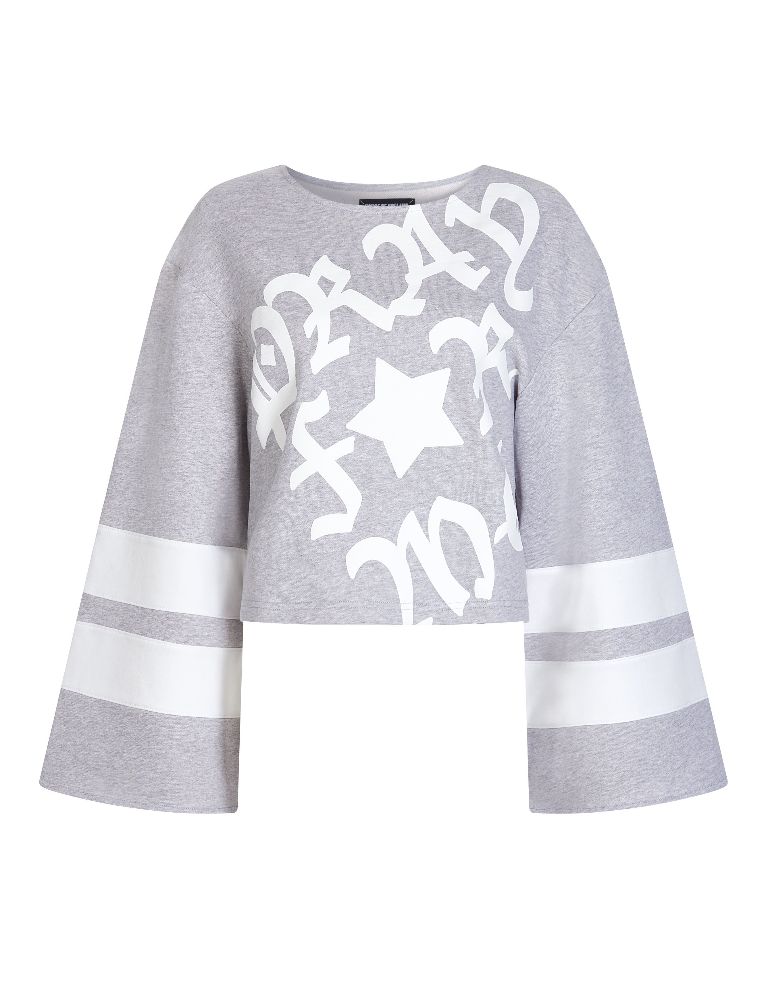 Grey 'Pray for Me' Cropped Sweatshirt by House of Holland