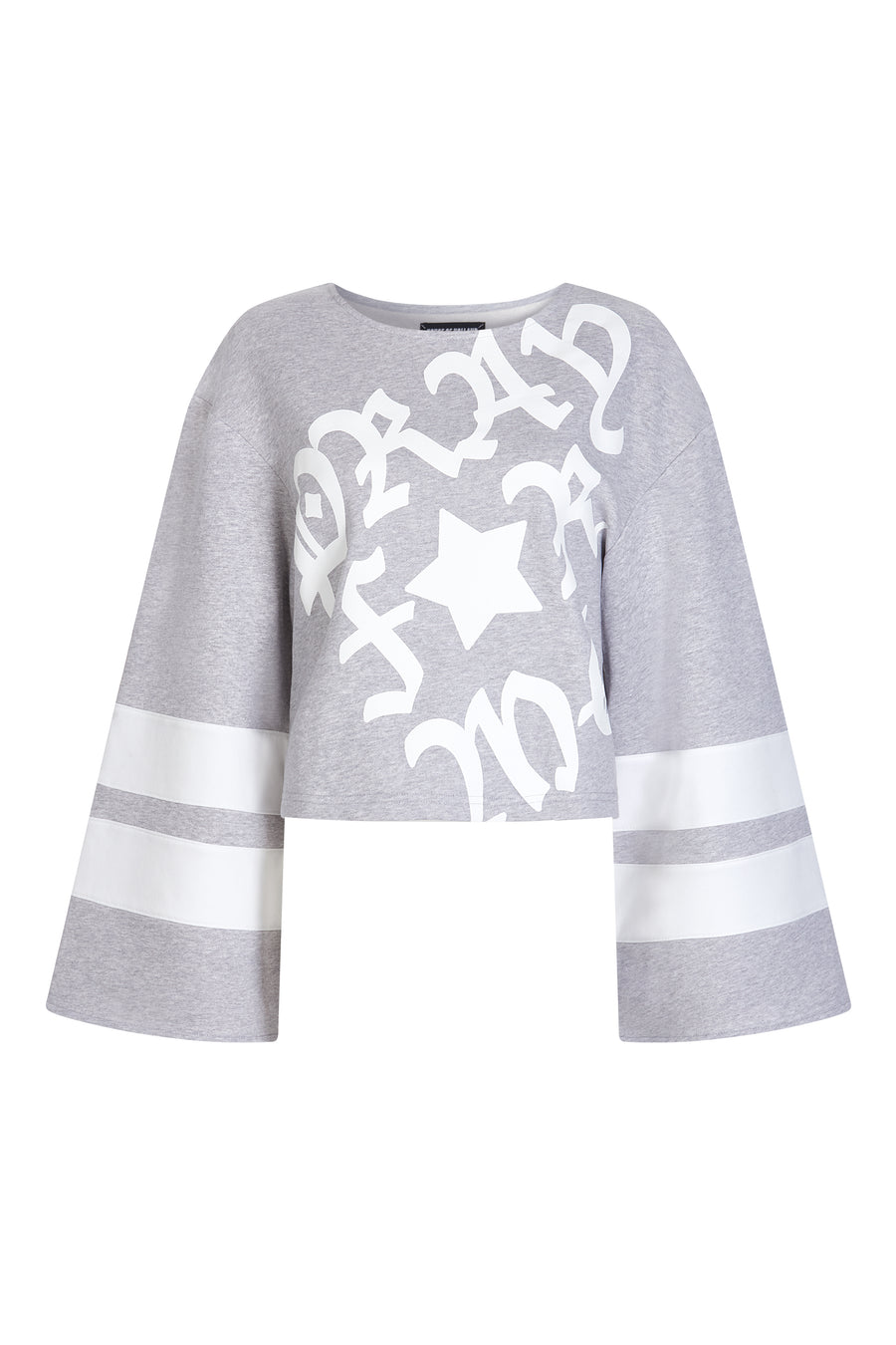 Grey 'Pray for Me' Cropped Sweatshirt by House of Holland